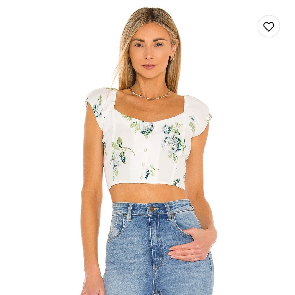 Revolve Hydrangea Puff Sleeves Top
